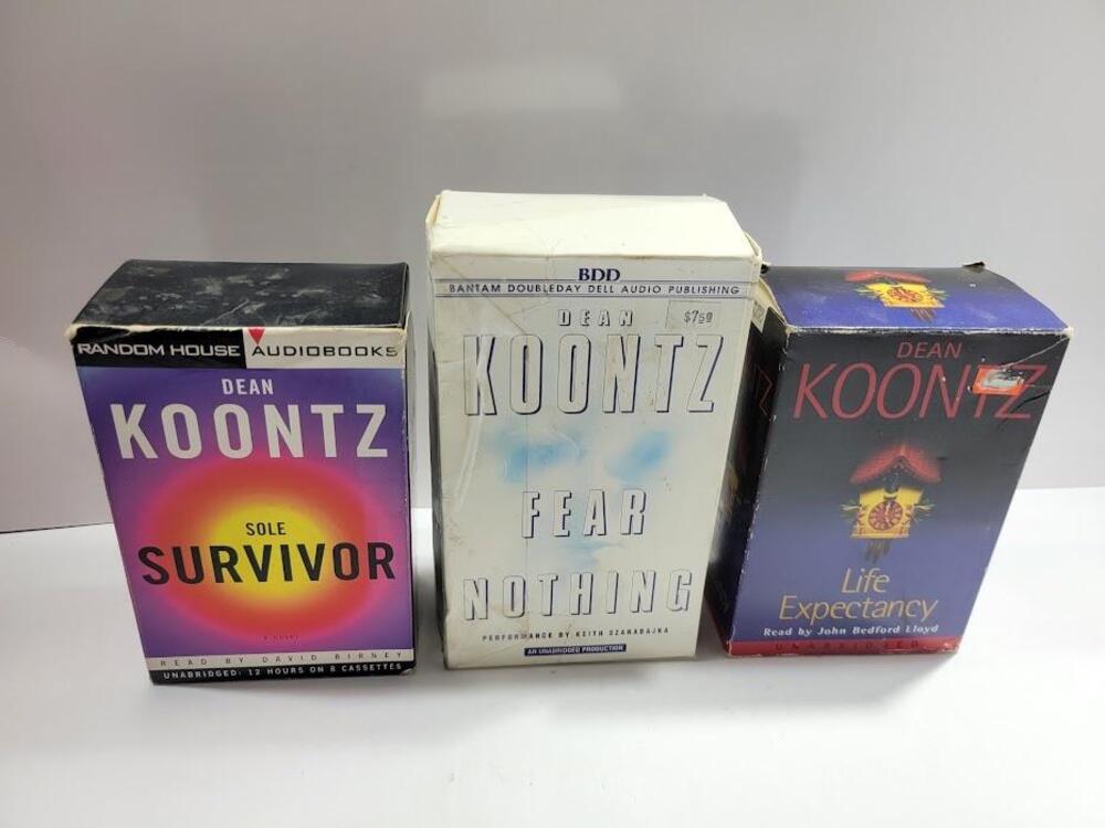 Vintage Dean Koontz Sole Survivor/Fear Nothing/Life Expectancy Cassettes